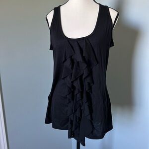 🔥🆕🔥 N.W.D. Plus Ruffled Sleeveless Black Tank Top - Size 1X